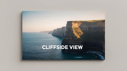 Cliffs rise majestically above the ocean during a calm afternoon by the coast