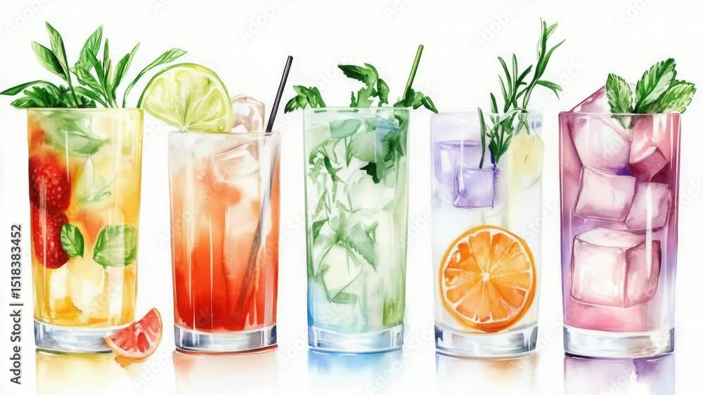 Poster a collection of vibrant beverages on display