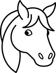 Elegant Horse Head Line Art Simple, Clean Vector Illustration