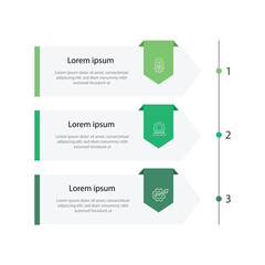 Business infographic template. 3 step vertical process infograph. Vector concept diagram with icons and paper style columns.