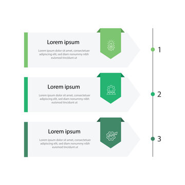 Business infographic template. 3 step vertical process infograph. Vector concept diagram with icons and paper style columns.