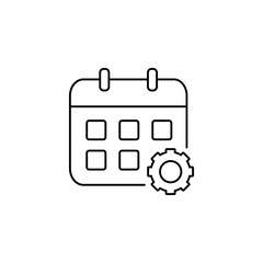 Linear calendar icon. Task planning, time management, reminder of events and important dates. Vector illustration.
