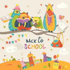 Hand-drawn cute cartoon animal poster templates, interesting children's flat vector illustrations, and cheerful festival backgrounds