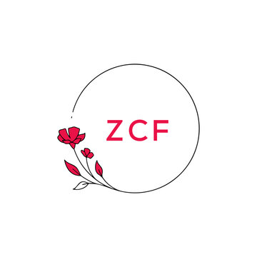 ZCF Letter logo white background