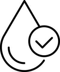 Water droplet with check mark icon - Editable Stroke SVG, fully scalable. © LOBSTER LARRY