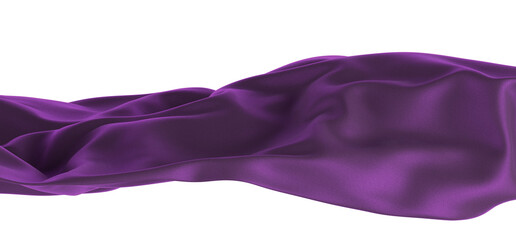 A purple satin fabric draped on a black background. The fabric is smooth and soft