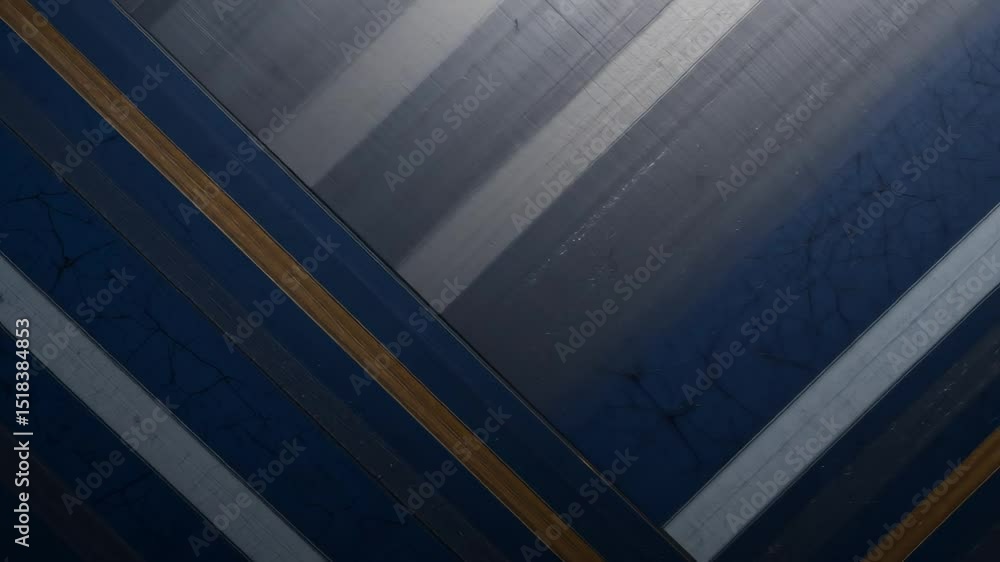 Poster abstract diagonal stripes: blue, gray, and gold pattern with subtle texture