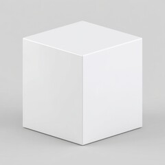 Naklejka premium The white cube podium platform stands isolated on a 3D geometric background accompanied by a blank box product stage stand and a minimal display or empty rectangle pedestal block object in a