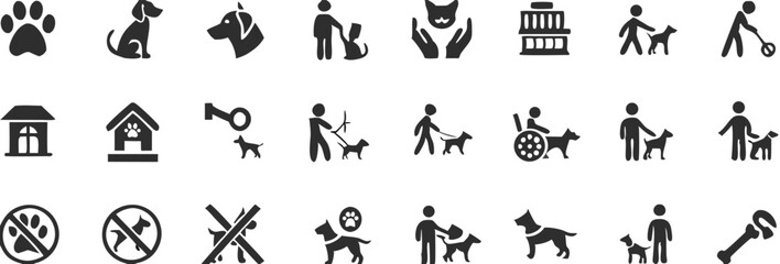 Flat Minimalist Human Anatomy and Concept Icon Set – Black and White Stylized Symbol Collection for UI and Infographics.