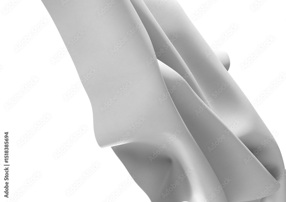 Aufkleber A close-up of a white fabric texture with a flowing drape, creating a minimalist and abstract image.