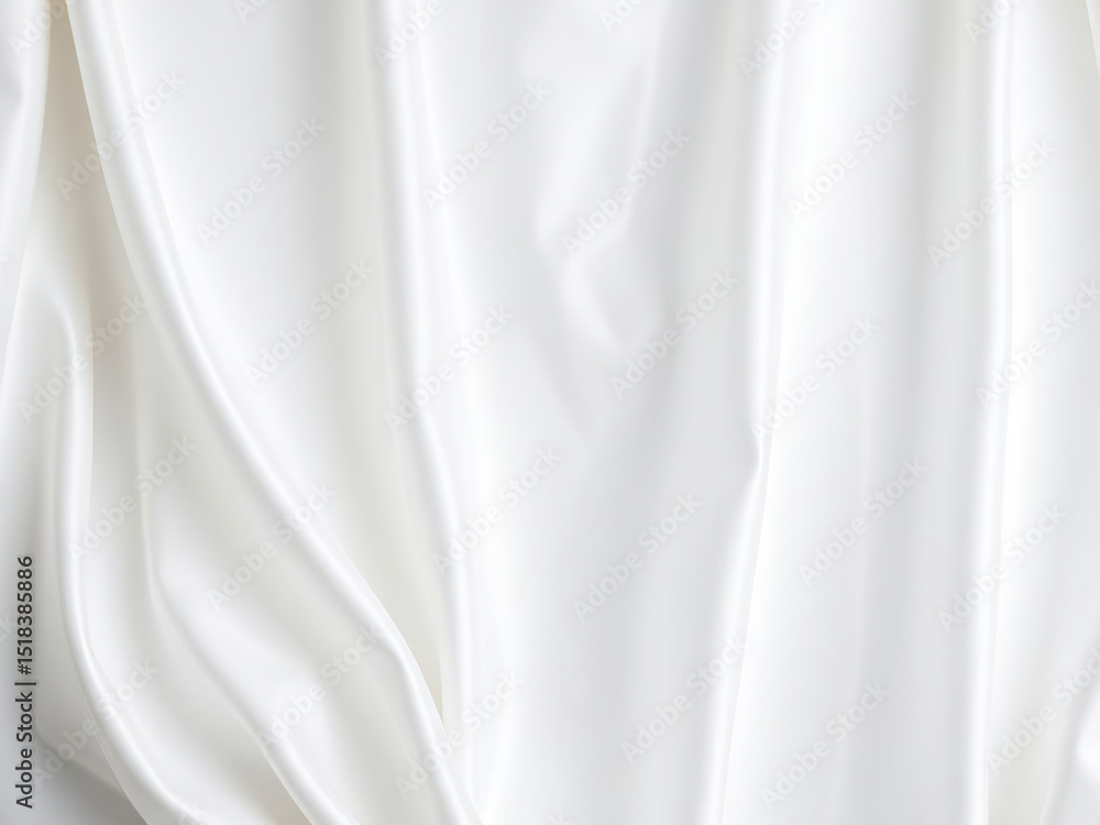 Poster smooth white fabric with soft folds and silky texture, creating elegant and luxurious appearance