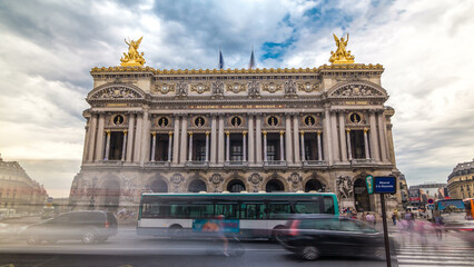 Palais or Opera Garnier The National Academy of Music timelapse hyperlapse in Paris, France.