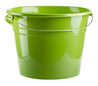 Bucket plastic isolated on white background transparent PNG clipart.
