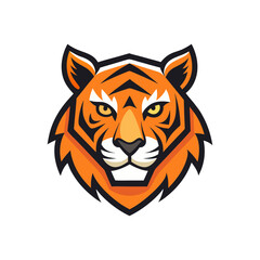 flat vector logo of tiger head minimal graphic illustration vector art