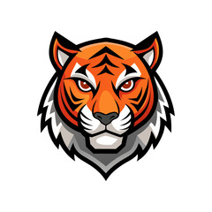 flat vector logo of tiger head minimal graphic illustration vector art