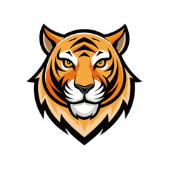 flat vector logo of tiger head minimal graphic illustration vector art