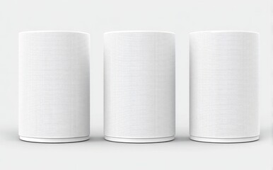A 3D PNG image of a white podium product on a transparent background with an empty presentation stand and step platform for display