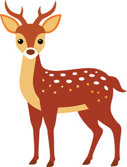 Woodland spotted Deer animal vector illustration