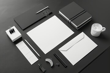 Vibrant Color Visual of Corporate Identity Stationery Set Mockup