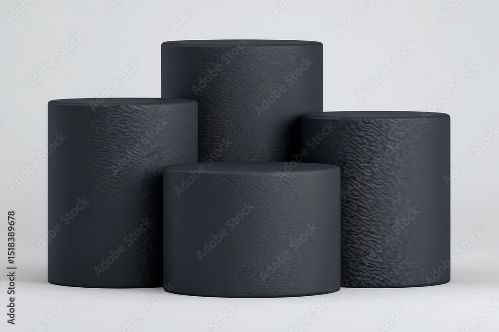 Poster a transparent background features an isolated png black podium serving as an empty product presentat