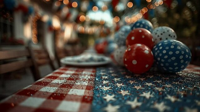 Festive patriotic table setting