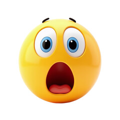 Fototapeta premium Surprised smiley face on transparent background