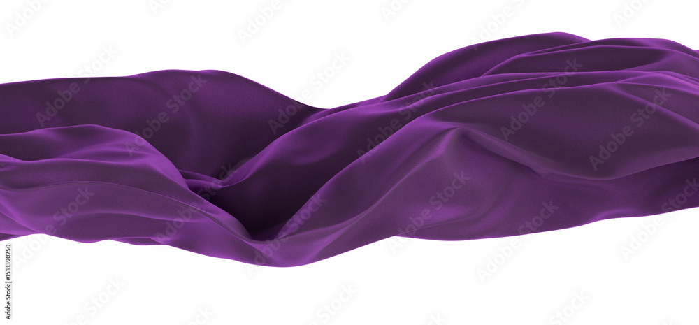Poster Purple silk fabric flowing and draping softly in an abstract pattern. Perfect for background or design elements.