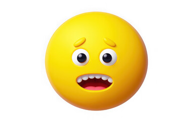 Fototapeta premium 3d render of a yellow surprised emoticon