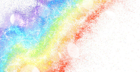 Vibrant Rainbow Glitter Sparkle on White Background,Sparkling Rainbow Hues Background