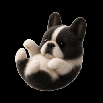 Adorable fluffy puppy illustration animation isolated asset, transparent 4K video, alpha channel, ProRes 4444