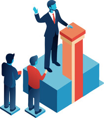 business man with chart