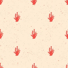 Minimal coral and watercolor bubble seamless pattern