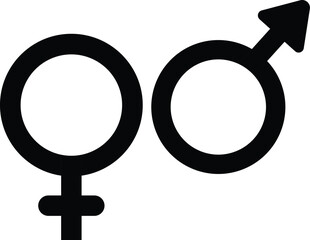 Black Male and Female Gender Symbols Minimal Vector