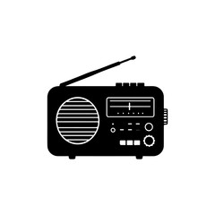 Old radio silhouette vector flat illustration design.