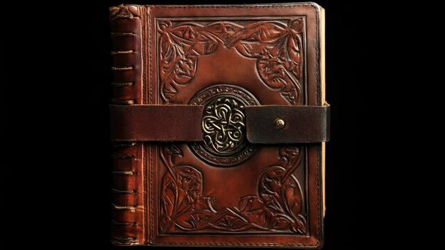 A vintage-style journal with ornate design