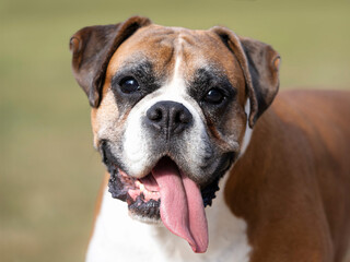 A cute smiling Boxer Dog. 