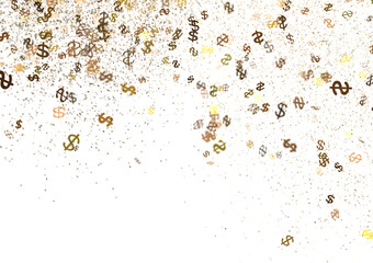 Abstract background of falling dollar signs.  Perfect for finance, wealth, or business concepts.