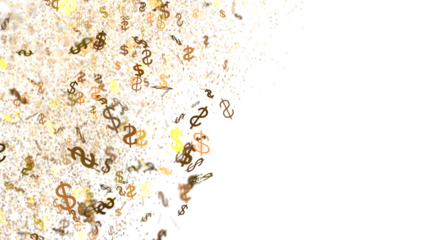 Abstract background of falling dollar signs. Perfect for finance, business, and wealth concepts.