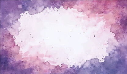 Watercolor border isolated on purple, artistic background (3)