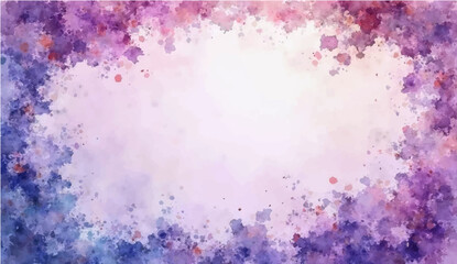 Watercolor border isolated on purple, artistic background (1)