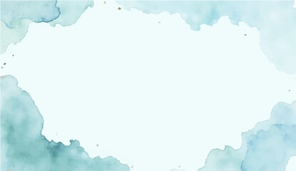 Watercolor border isolated on bleu, artistic background (3)
