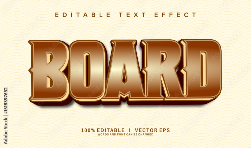 Poster board vector text effect with modern style design