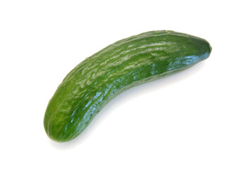 Cucumber and slices isolated on white background
