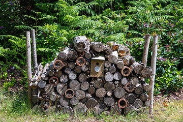 Buglingham Palace Insect Hotel wildlife home at Exbury Gardens The New Forest Hampshire England