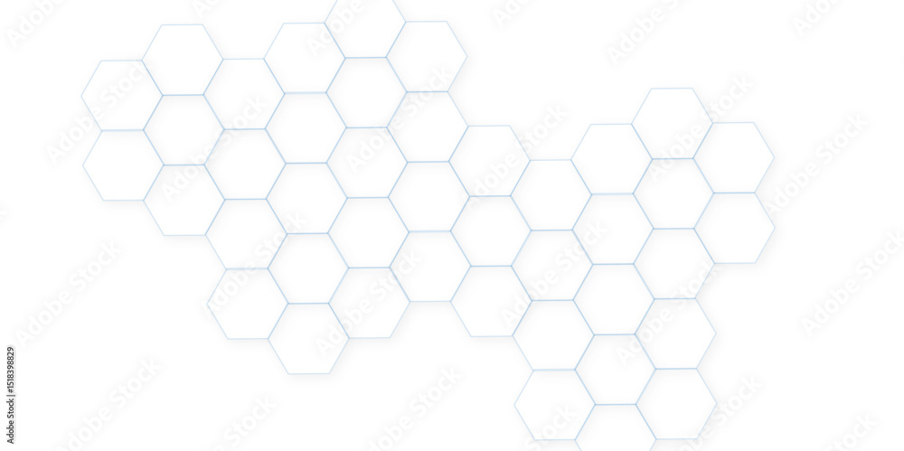 Poster abstract white hexagonal background. luxury white pattern. futuristic abstract honeycomb technology 