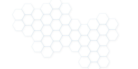 Abstract White Hexagonal Background. Luxury White Pattern. Futuristic abstract honeycomb technology white background. Geometric mesh cell texture	
