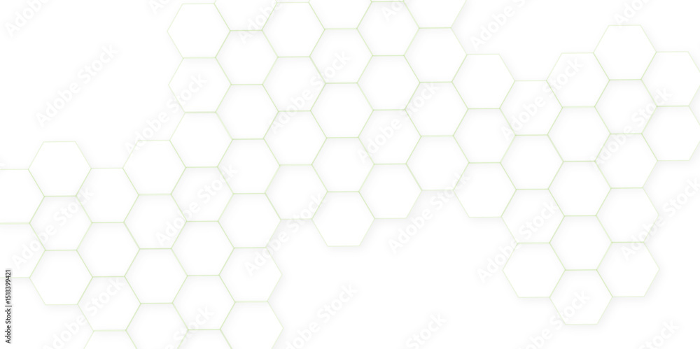 Poster abstract white hexagonal background. luxury white pattern. futuristic abstract honeycomb technology 