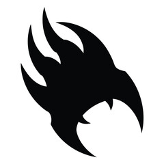 Abstract black flame tribal design graphic