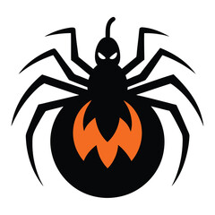 Halloween spider pumpkin design black orange