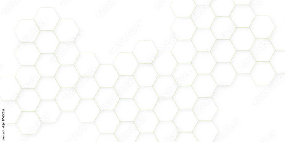 Poster abstract white hexagonal background. luxury white pattern. futuristic abstract honeycomb technology 